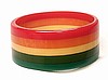 AB13 Moe wide rainbow stripe bakelite bangle